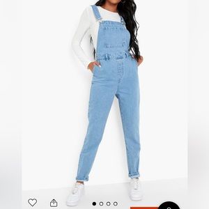 TALL Straight leg denim overalls